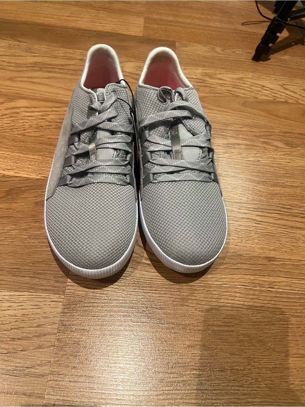 Sorel Gray Mesh Lace-Up Sneakers with Red Insoles